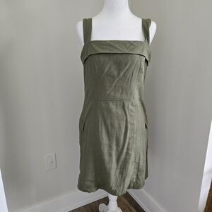SO Womens Size 9 Olive Green Sleeveless Dress With Pockets